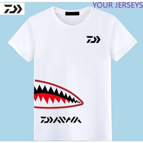 New Outdoor Fishing T-Shirt Mens Quick Dry Cooled T-Shirt Comfortable Breathable Round Neck Short Sleeved White Fishing Clothes