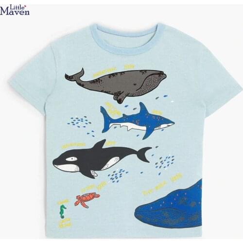 Little maven children 2020 summer new baby boys clothes animal applique brand short sleeve t shirt boy tee tops