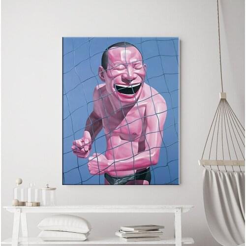 Canvas Painting Funny Poster Amusing Man in Laughing Wall Art Canvas Print Painting Modern Living Room Home Decor Picture