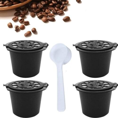 Dolce Gusto Coffee Capsule 4 Pcs/Set Plsatic Refillable Coffee Capsule 200 Times Reusable Compatible with Nescafe Dolce Gusto