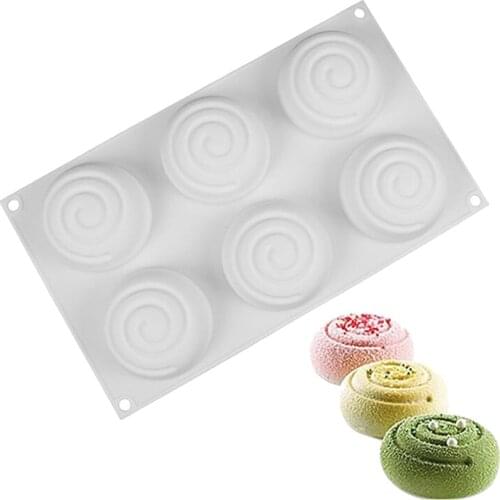 Round Whirlpool Silicone Soap Mold 6 Cavities Mousse Cake Mould Handmade Soap Molds DIY Craft Mould