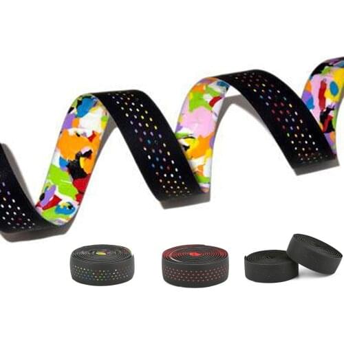 Road Bike Bicycle Handlebar Tape Anti-Vibration EVA PU Bent Handle Bar Tape Cycling Racing Breathable Handlebar belt +2 Bar Plug