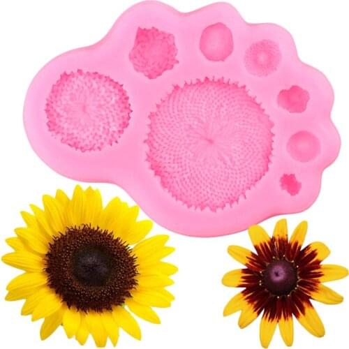 Daisy Sunflower Stamen Silicone Molds Fondant Cake Decorating Tools Kitchen Baking Cupcake Topper Chocolate Candy Resin Moulds
