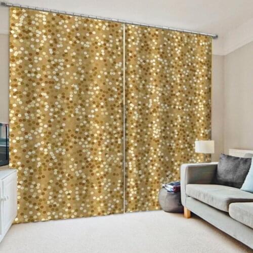 Photo Fashion Customized 3D Curtains High quality custom 3d curtain fabric gold round curtains