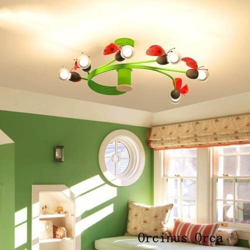 Cartoon creative firefly ceiling lamp for boys girls bedrooms childrens room lamp personality LED color ceiling lamp