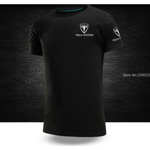 Man Tops Summer Brand TESLA motors logo T-shirt man woman Clothes solid colourr Tee Shirt Cotton T Shirt