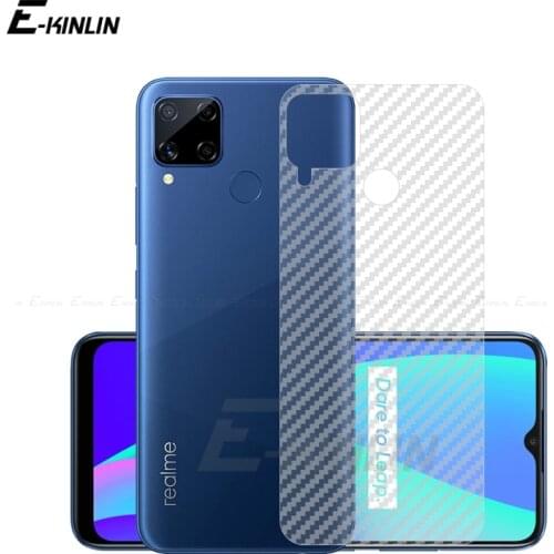 Soft Back Cover Screen Protector For OPPO Realme C1 C2 C3 C3i C11 C12 C15 C17 Carbon Fiber Sticker Film No Glass