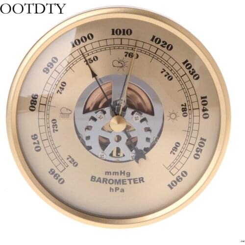 OOTDTY 108mm Wall Mounted Barometer Perspective Round Dial Air Weather Station mmHg/hPa