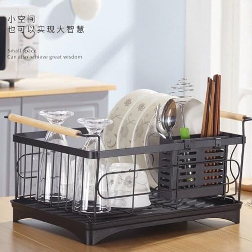 Single /double layer storage rack cabinet countertop stainless steel dish drain rack kitchen tableware filter basket rack