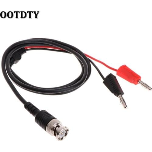 OOTDTY BNC Q9 Dual Rollable Banana Plug Socket Test Line Probe Leads Cable Connector