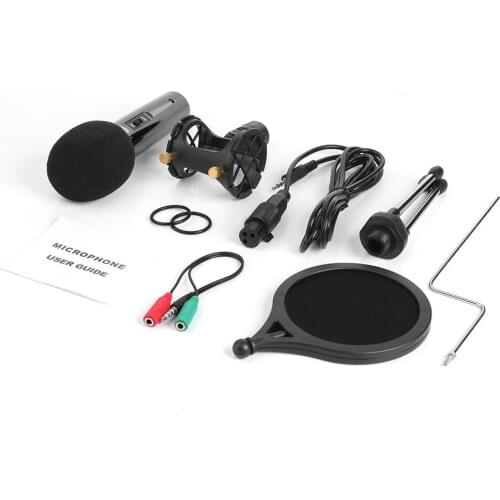 3.5mm Pro Studio Online Sound Recording Condenser Microphone for Computer Phone Chatting Gaming Podcast Recording