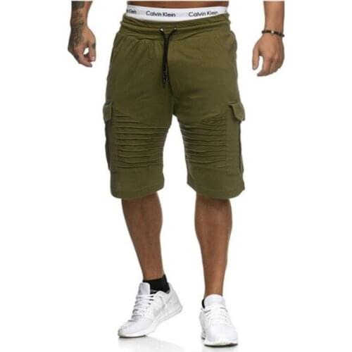 2021 Summer Cargo Shorts Men Casual Trunks Fitness Workout Beach Shorts Man Breathable Cotton Gym Short Trousers Stripe Shorts