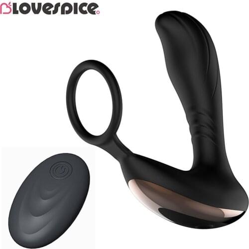 Silicone Male Prostate Massager Anal Vibrator 10 Speed Sex Toys For Men Wireless Remote Control Butt Plug With Ring