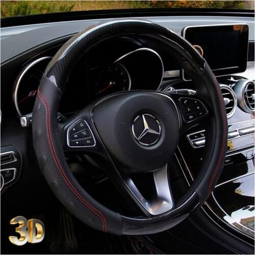 Sport Car Steering Wheel Covers Anti-Slip Leather Auto Steering-wheel Cover Car-styling Steering wheel protective cover