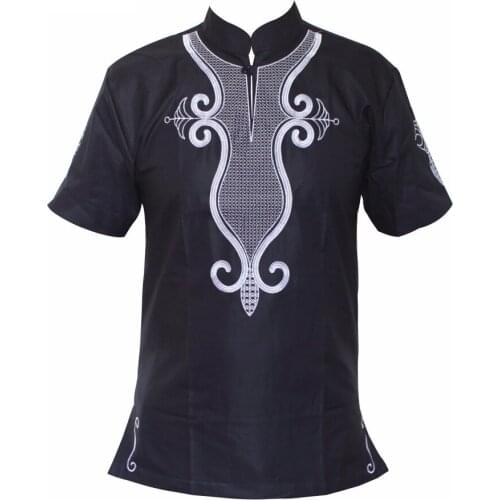 Dashiki Cool Fashion Embroidery Men/women Unique Design muslim T-shirt Tops рубашка мужская мусульманская одежда для мужчин