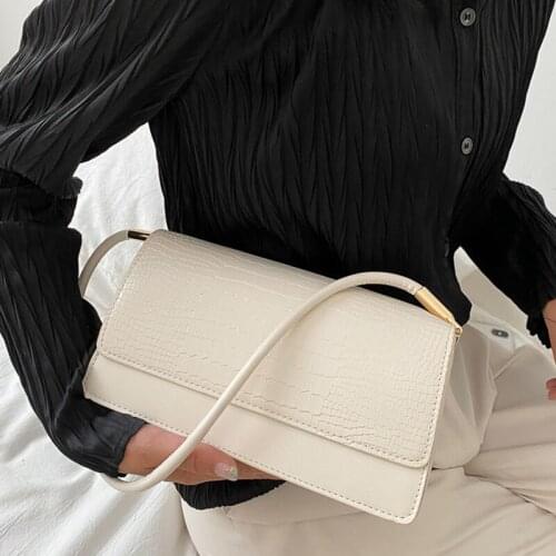 Underarm Baguette Bag Designer Shoulder Bag Female Handbag Women Bag All-match Fashion 2021 New PU Leather Crocodile Pattern