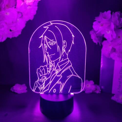 Anime Light Black Butler Figure Led Night Light for Bedroom Decoration Colorful Sensor Control Desk Lamp Manga Gift 3D Illusion
