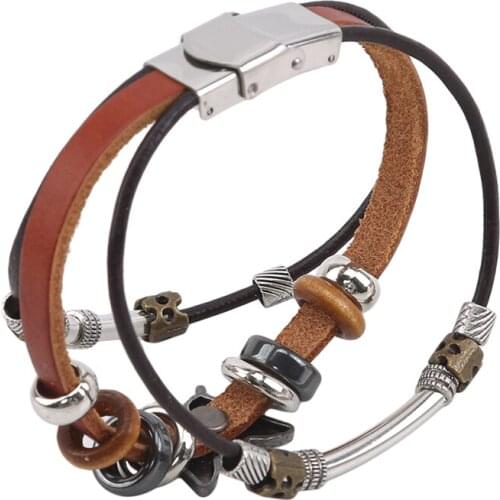 Vintage Simple Bracelets All-match Butterfly Beaded Bracelets Popular 2020 Fashion Stainless Steel Buckle Bracelets