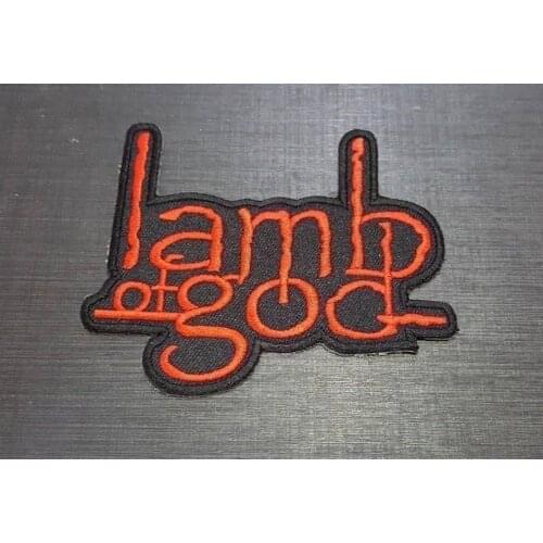 Embroidered Patch Iron Sew Logo LAMB OF GOD ROCK MUSIC METAL DEATH HEAVY BADGE