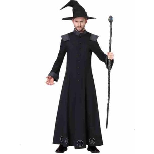 Grown magic costume mantle mantle topcoat cosplay pentagram costumes capes hat beanies cloak for man Halloween holiday