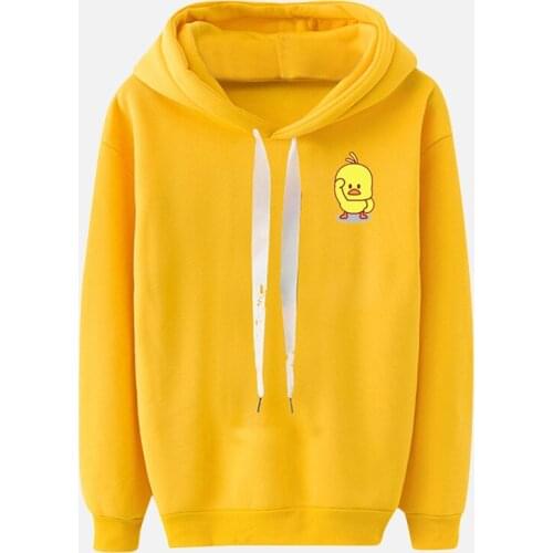 Women Hoodies Cartoon Print Casual Hooded Drawstring Sweatshirt Woman Fashion Long Sleeve Hoody 2020 Autumn Female Pullover