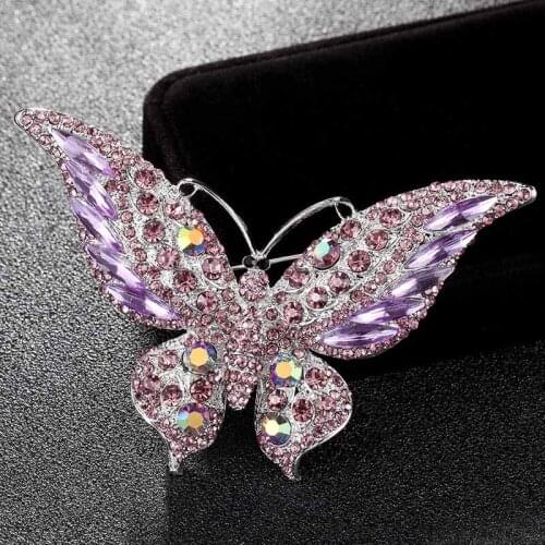 Zlxgirl big Size butterfly brooches pins fashion womens insect hijab accessory women scarf pins bridal jewelry nice hats bijoux
