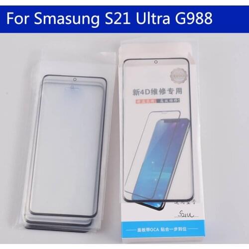 10Pcs\Lot Samsung Galaxy S21 Ultra G988 SM-G998B Touch Screen Front LCD Glass Panel Outer Glass Lens With OCA Hollow Glue