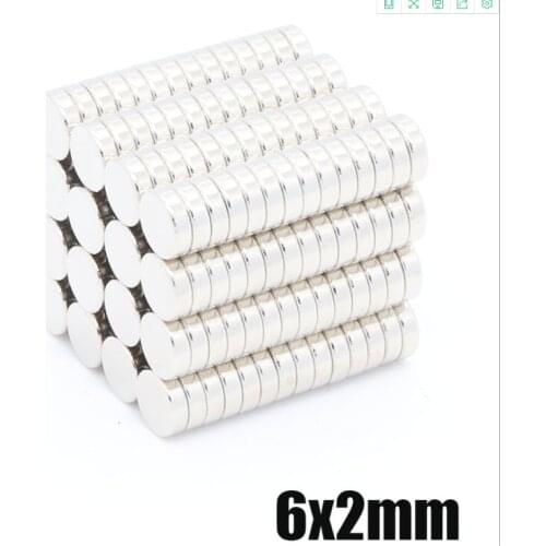 100 pcs 6x2mm N50 Neodymium Magnets Rare Earth Round Supper Strong Grade