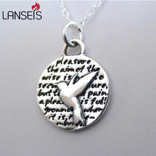 20pcs Inspirational Hummingbird Charm Necklace15mm