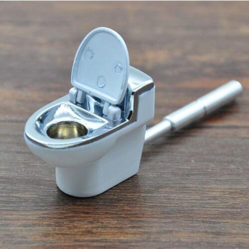 2021 Creativity Mini Toilet Metal Pipe Smoking Pipe Outdoor Indoor Tobacco Pipe Cigarette Accessories