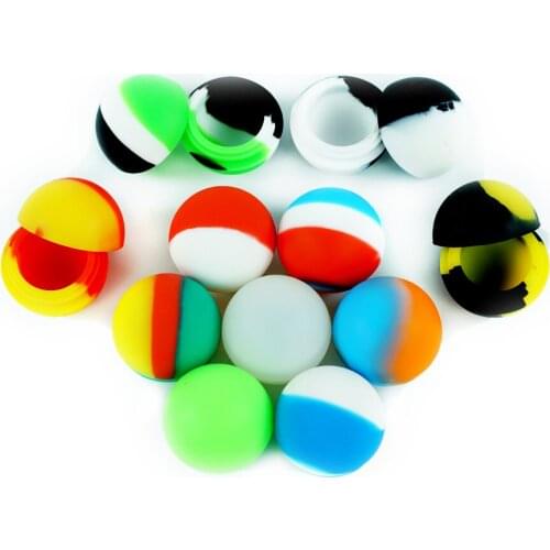 30pcs 5.6ml mixed color silicone container jars ball shape storage tank wax oil dab jars nonstick container