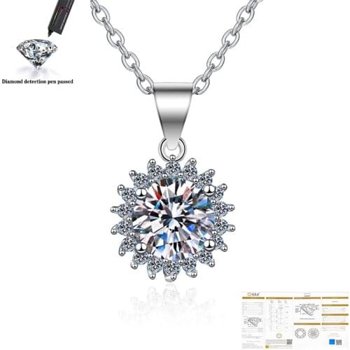 5 Carat Moissanite Pendant Necklace For Women Top Quality 100% 925 Sterling Sparkling Wedding Party Fine Jewelry