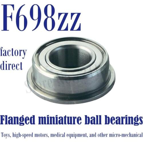 50PCS Free Shipping F698ZZ Flanged bearing 8*19*6 mm Shielded Miniature Ball Bearings Rc hobby,Toy,model, Motor,electric tools