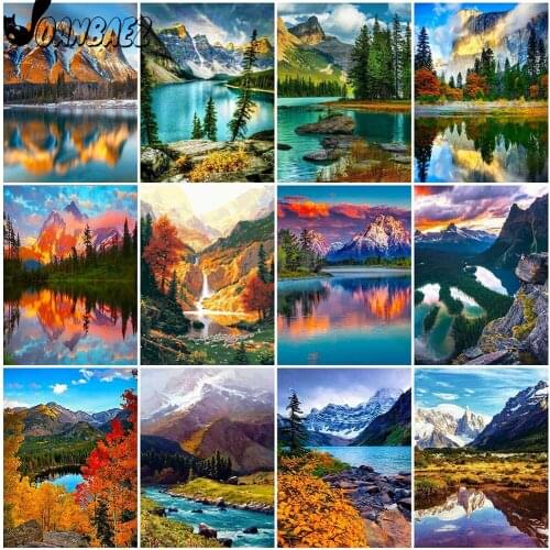 Diamond Painting Abstract Mountain Scenery 5D Diy Wall Art Forest Diamond Embroidery Inlaid Home Room Decoration Accessories