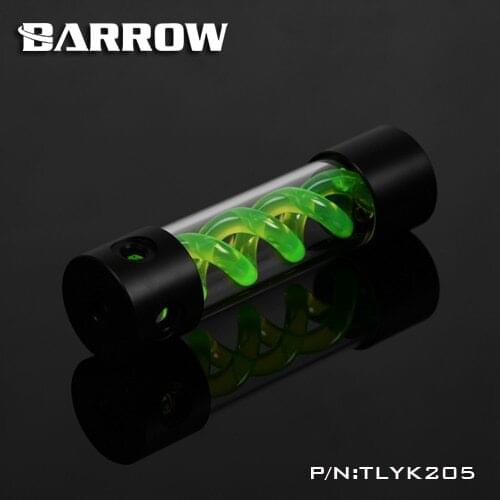 BARROW 205mm X 50mm Double Helix T-Virus Cylindrical Water-Cooled Coolant Tank Light System POM+PMMA Black Cover light