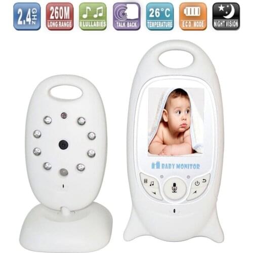 Wireless Video Baby Monitor 2.0 inch Color Security Camera 2 Way Talk Temperature IR LED NightVision Monitoring with 8 Lullaby