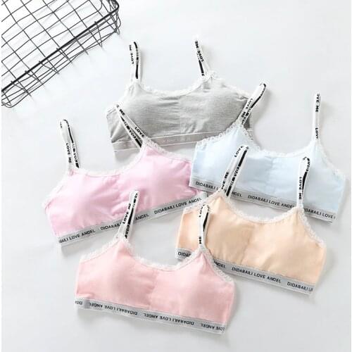 New girl bra development period cotton cartoon beginner small vest-style underwear without steel ring bra