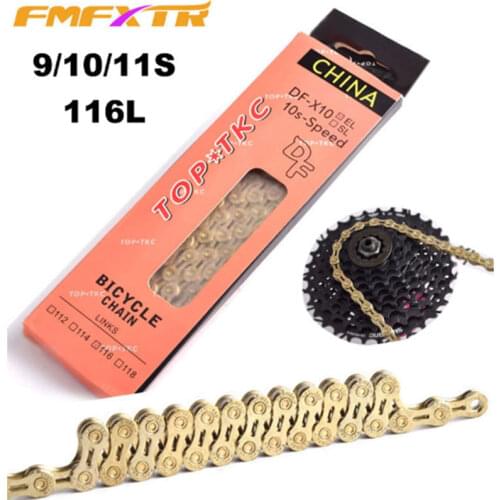 MTB Mountain Bike Chain 9S/10S/11S Speed Hollow Road Bicycle Chains 116 Link Gold Silver Colorful Top Quality