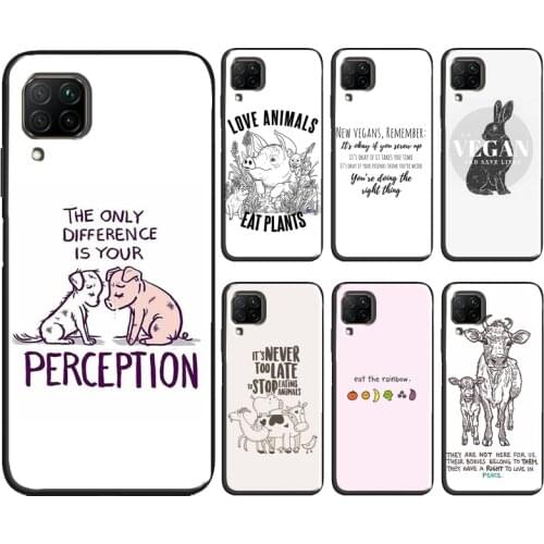 Love Animal Vegan Quotes Phone Case For Huawei P30 Pro P40 P20 Lite P Smart 2021 2019 Mate 10 20 Lite Back Cover