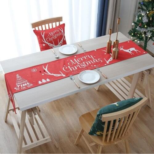 Cotton And Linen Decorative Cover Cloth Christmas Table Runner For Dinner Party Clear Printing 180x30x0.5cm Polyster Tablecloth