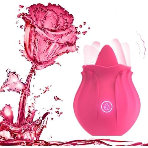 Rose Shape Dildo Toys For Women Vibarater Tongue Vibrant Licker Vagina Stimulator 10 Modes Oral Clitorals Stimulator Adullt