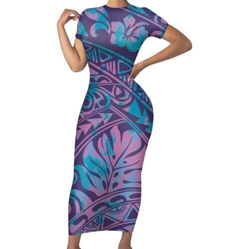 HYCOOL Women Plus Size Samoan Clothing Tribal Design Summer Casual Women Long Dresses 2021 Sexy Bodycon Night Club Party Dresses