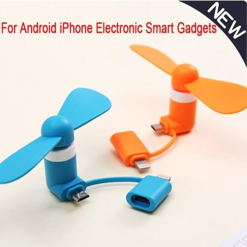 Mini USB Fan 2 in 1 USB Gadget Portable For Android OTG Micro Type-c For iPhone 5 6S 7 Plus 8 X XS Electronic Smart Gadgets