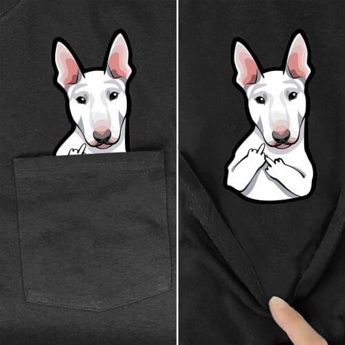 CLOOCL Animal T-Shirt Fashion Brand Summer Pocket Bull Terrier Printed T-shirt Mens Women Shirts Hip Hop Tops Funny Cotton Tees