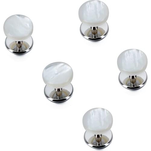 Trendy Round Tuxedo Shirts Studs Set Natural Mother of Pearl Studs Button High Quality Mens Wedding Shirt Jewelry