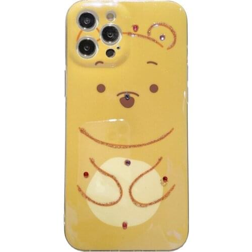 Flash Diamond Pooh Epoxy Mobile Phone Soft Case Is Suitable for Apple, IPhone12, IPhone12Pro, IPhone12Promax