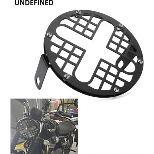 Motorcycle Headlight Grill Cover Black Headlamp Protector Grille Guard Universal for Harley Honda Yamaha Kawasaki Cafe Racer 7"