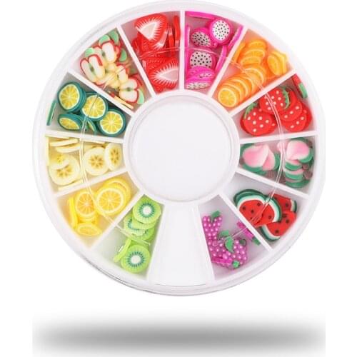 12 Colors Polymer Clay Fruit Slices For Nail Art Charm Filler For DIY Slime Accessories Supplies Decoration Charm Craft Toys