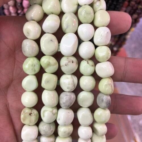 Natural Chrysoprase opal Beads Polished Nugget Bead, Genuine Stone Gem Jewelry Making Beads 3strings of 15.5"