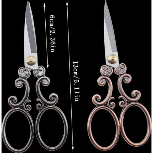 New European-style Exquisite Classical Retro Scissors-Curly Pattern Bronze Silver Gray Optional